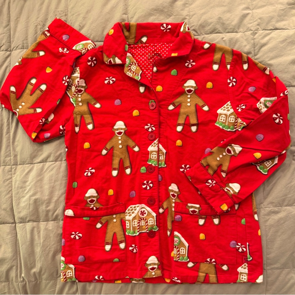 NICK & NORA Flannel Sleep/Loungewear Pajama top (only) Medium, NEW